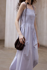 Shirred Strap Maxi Dress