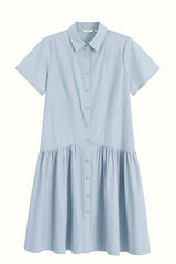 Deconstructed Short-Sleeved Shirt Dress