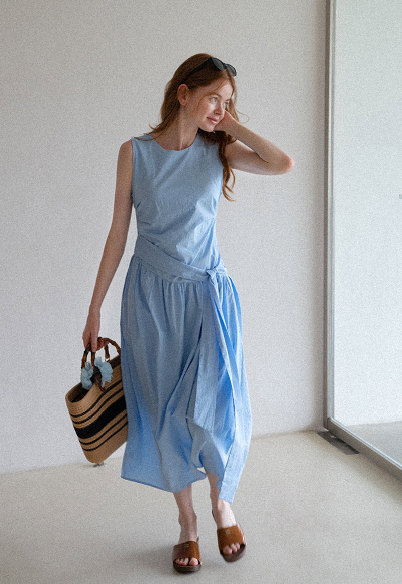 Strappy Bow A-Line Midi Dress