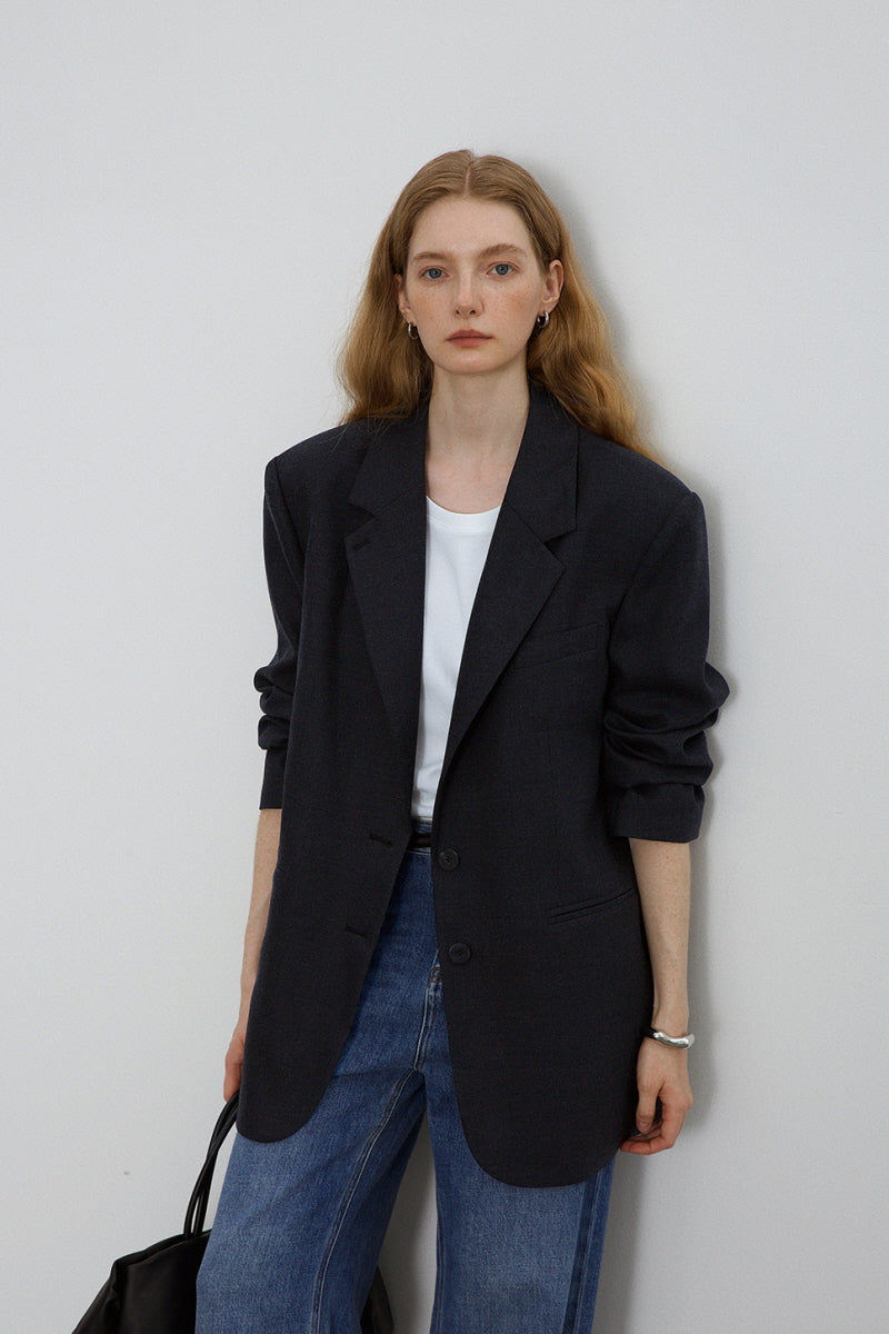 Structured Shoulder Pad Blazer