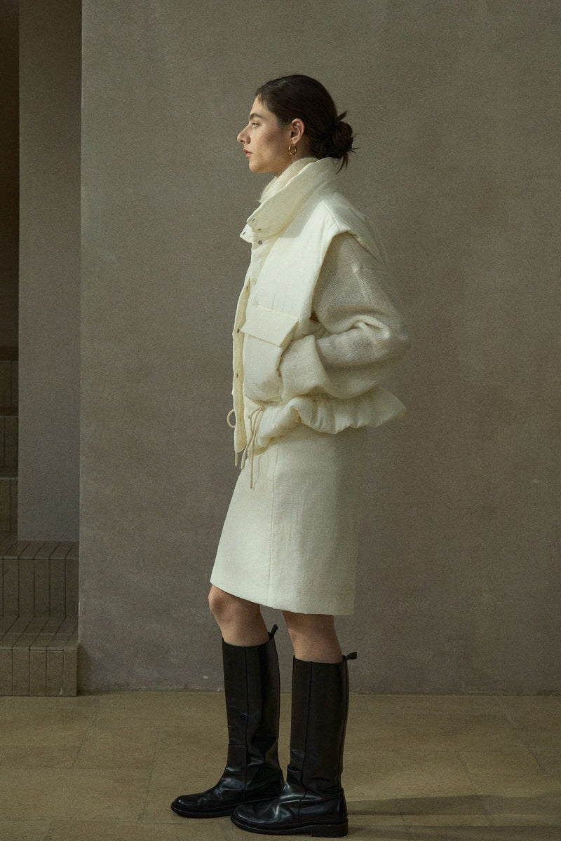 High-Waisted Padded A-Line Skirt