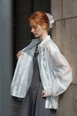 Ruffle Trim Loose Fit Shirt