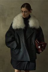 Reversible Statement-Collar Loose Jacket
