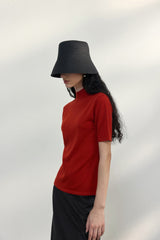 Backless Turtleneck Slim T-Shirt