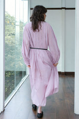 Crew Neck See-Through Cable Dress