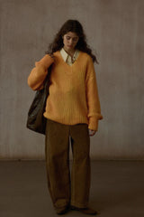 Spray-Painted V-Neck Pullover