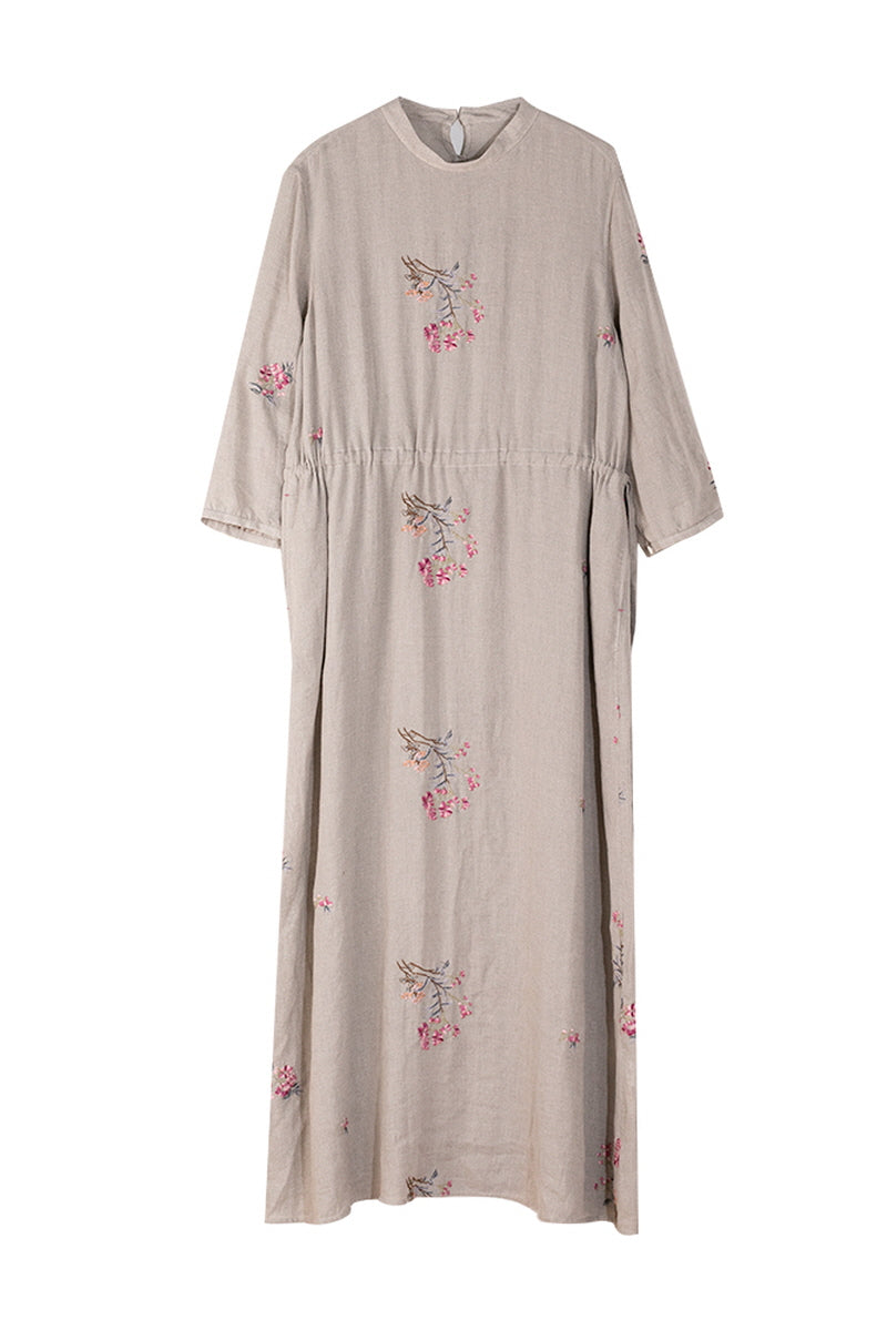 Embroidered Loose Long Dress
