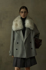 Reversible Statement-Collar Loose Jacket
