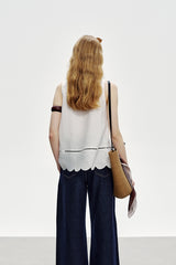 Three-Dimensional Flower Sleeveless Vest Top