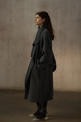 Irregular Lapel Hand-Sewn Reversible Coat