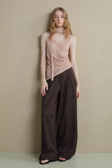 Pleated Wide-Leg Slacks