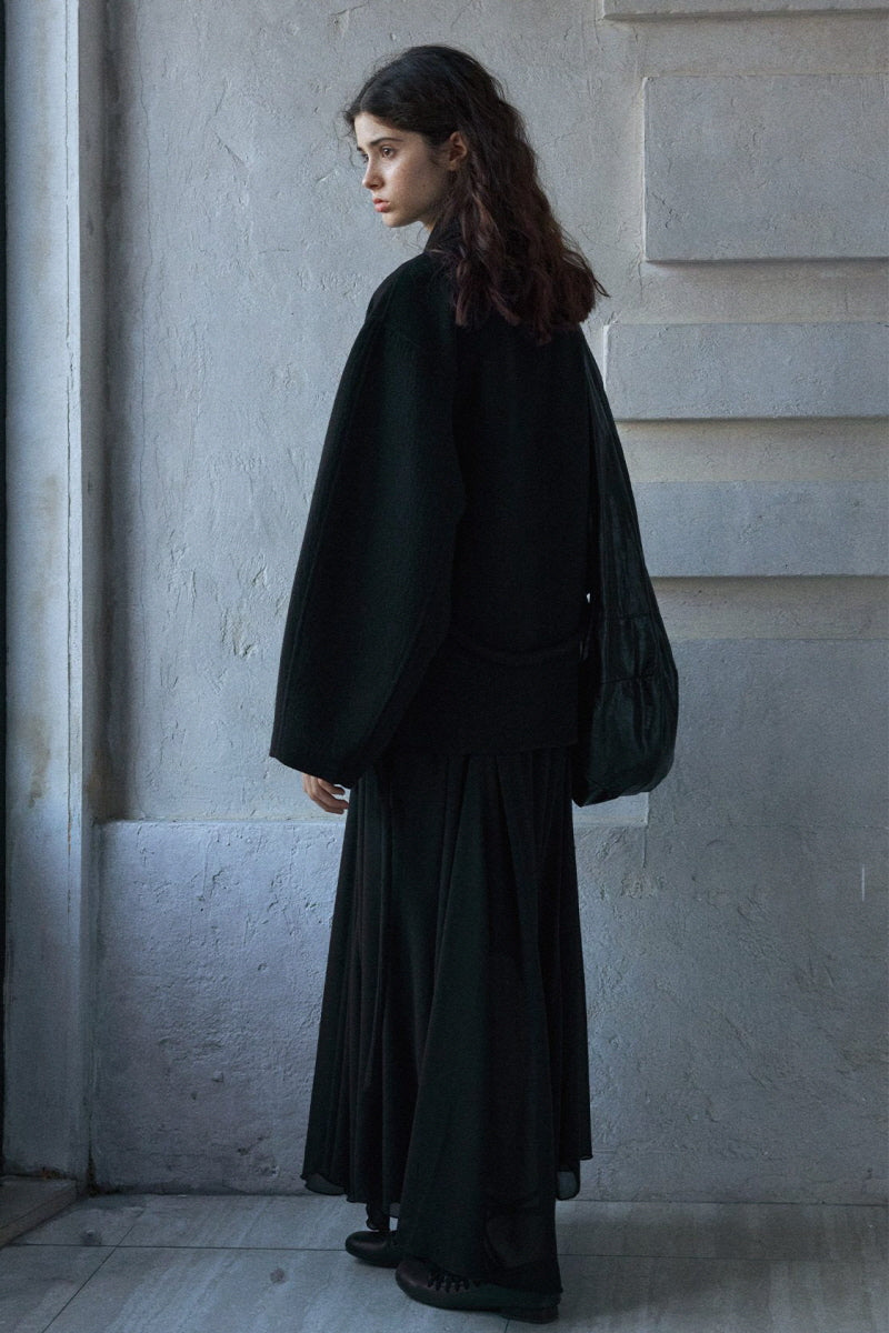 Reversible Tweed Long Coat