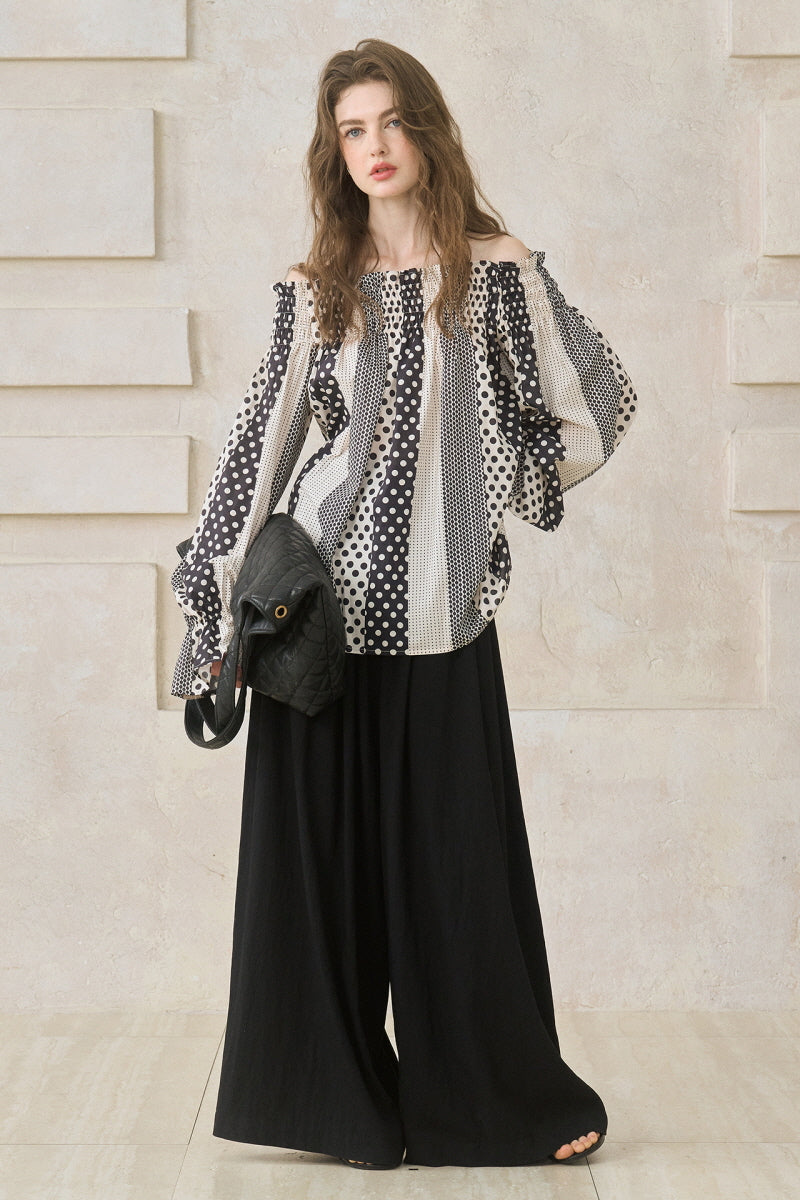 One-Shoulder Flared Sleeve Top