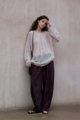 Drawstring Loose Pullover Sweater