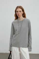 Split Seam Rolled Long Sleeve T-Shirt