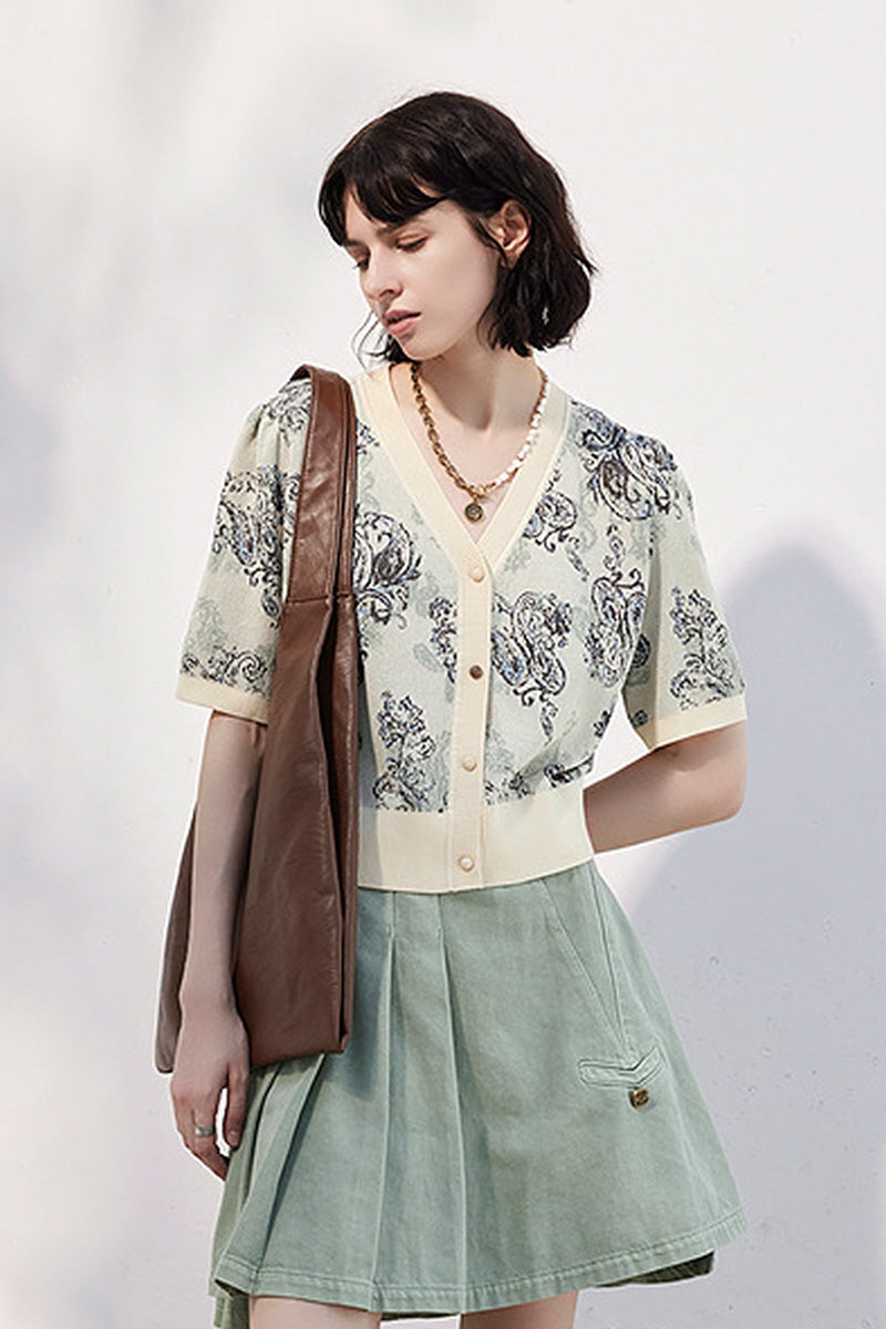 Retro Jacquard Knitted Cardigan