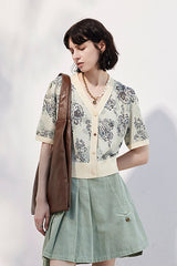 Retro Jacquard Knitted Cardigan