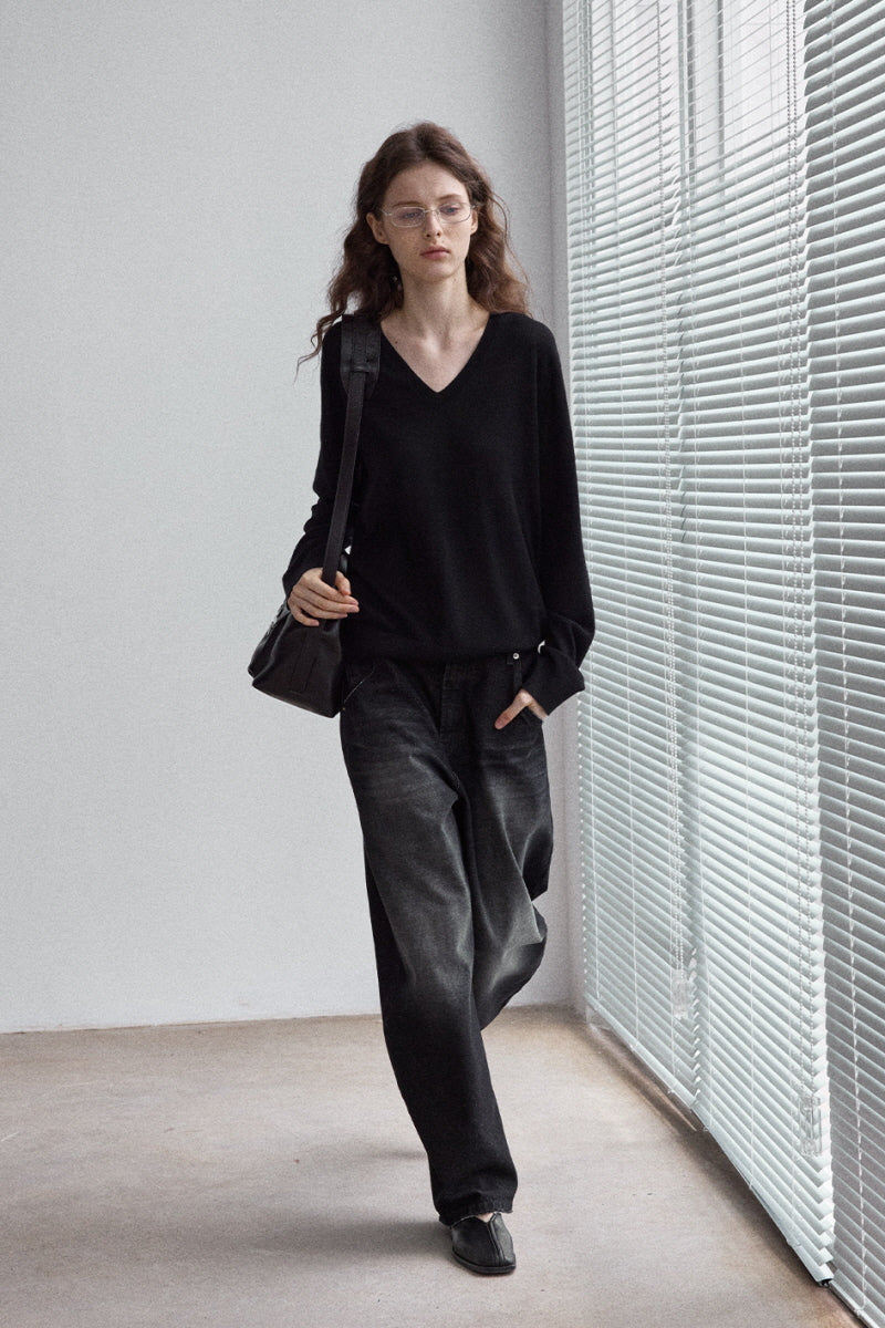 All-In-One V-Neck Pullover Sweater