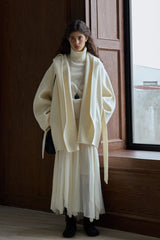 One-Hand Reversible Hooded Long Coat