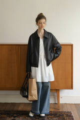 Retro Modern Loose Leather Jacket