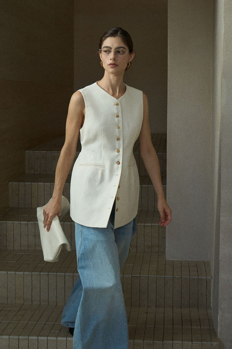 V-Neck Fitted Vest