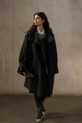 Retro Reversible Stand-Up Collar Hand-Sewn Coat