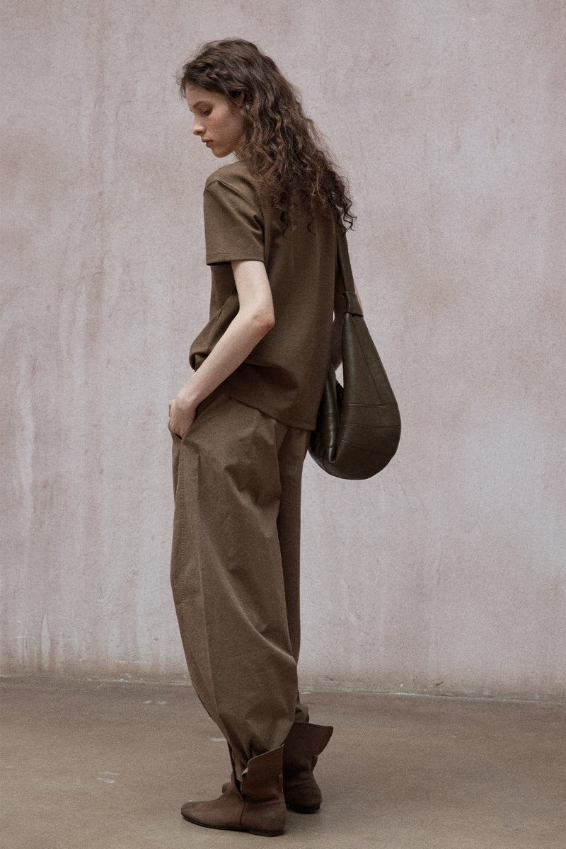 Round Neck Flutter Sleeve T-Shirt