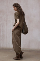 Round Neck Flutter Sleeve T-Shirt