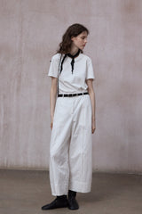 Round Neck Flutter Sleeve T-Shirt