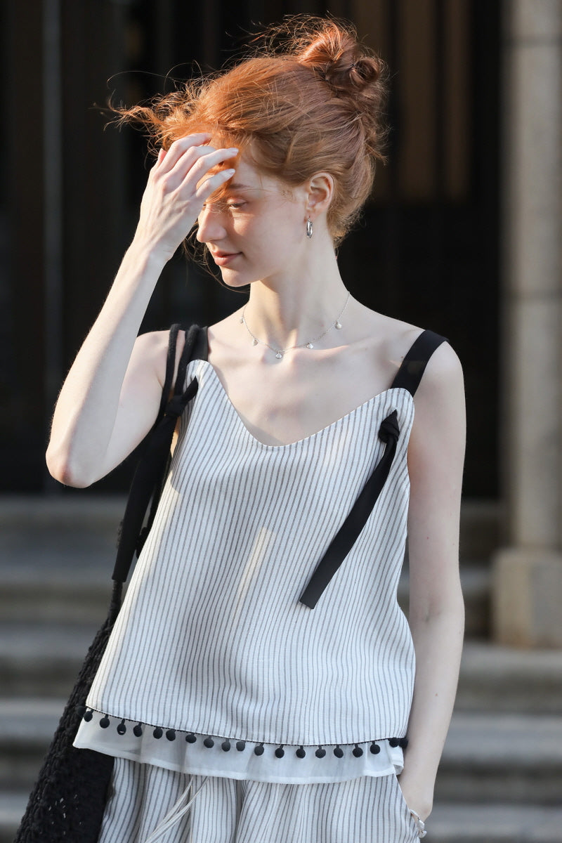 V-Neck Striped Camisole Top