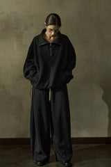 Sheer-Gauze Pullover Sweatshirt