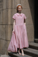 Striped Short Sleeve Waist Dress