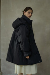 Oversized Hooded Stand Collar Parka Jacket