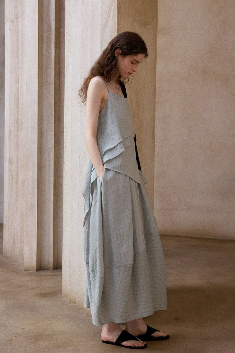 Striped Irregular Bud Skirt