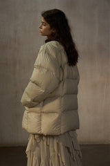 Quilted Crew Neck Down Jacket