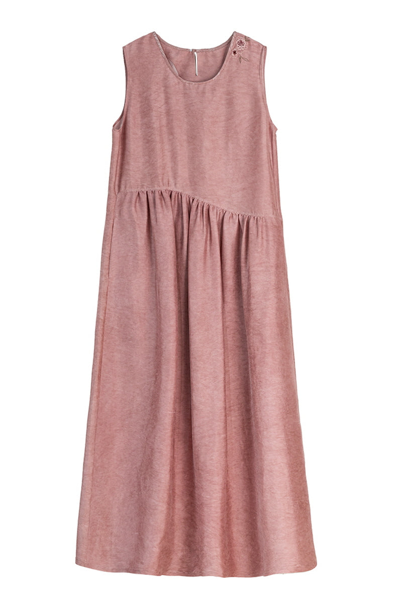 Embroidered Side-Slit Loose Dress