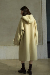 Hooded-Scarf Patch-Pocket Coat