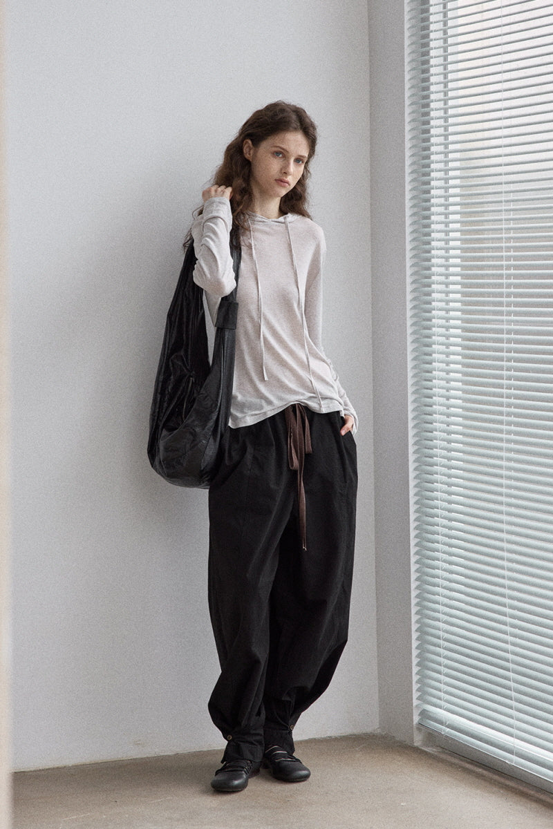 Drawstring Low-Waist Paratrooper Pants