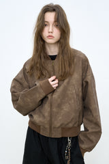 Cropped Silhouette Baseball Jacket
