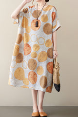 Polka Loose Linen Dress