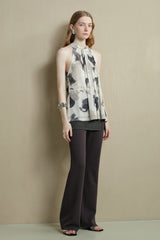 Twisted Pleated Halterneck Vest