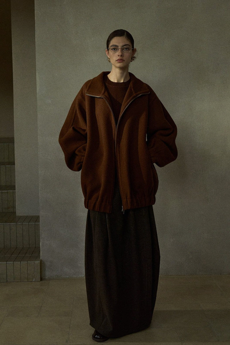 Stand-Up Collar Loose-Silhouette Reversible Jacket