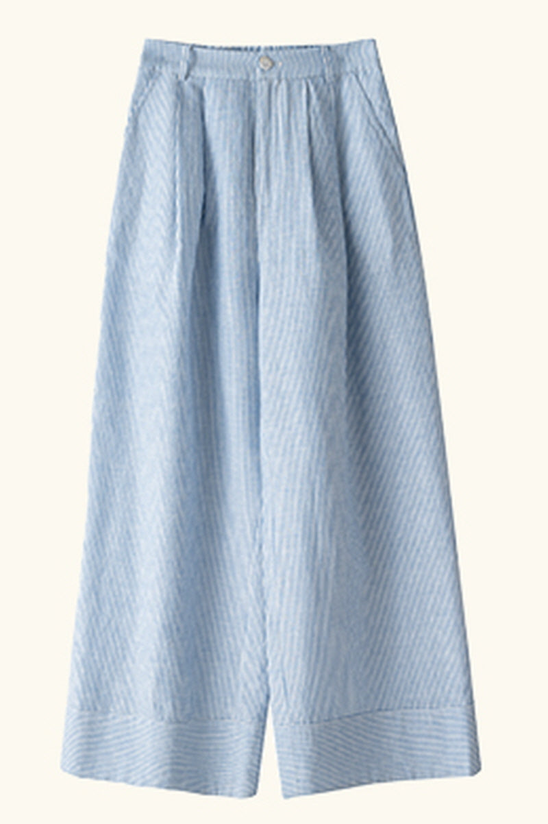 High Waist Wide Leg Striped Pants