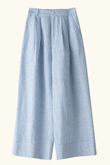 High Waist Wide Leg Striped Pants