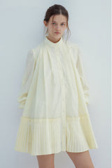 Sheer Pleated Midi Cardigan Dress