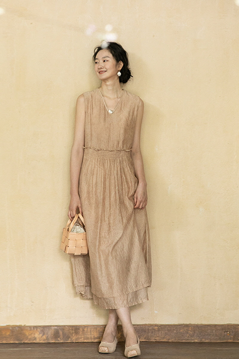 Lazy Sleeveless Loose Long Dress