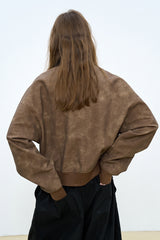 Cropped Silhouette Baseball Jacket