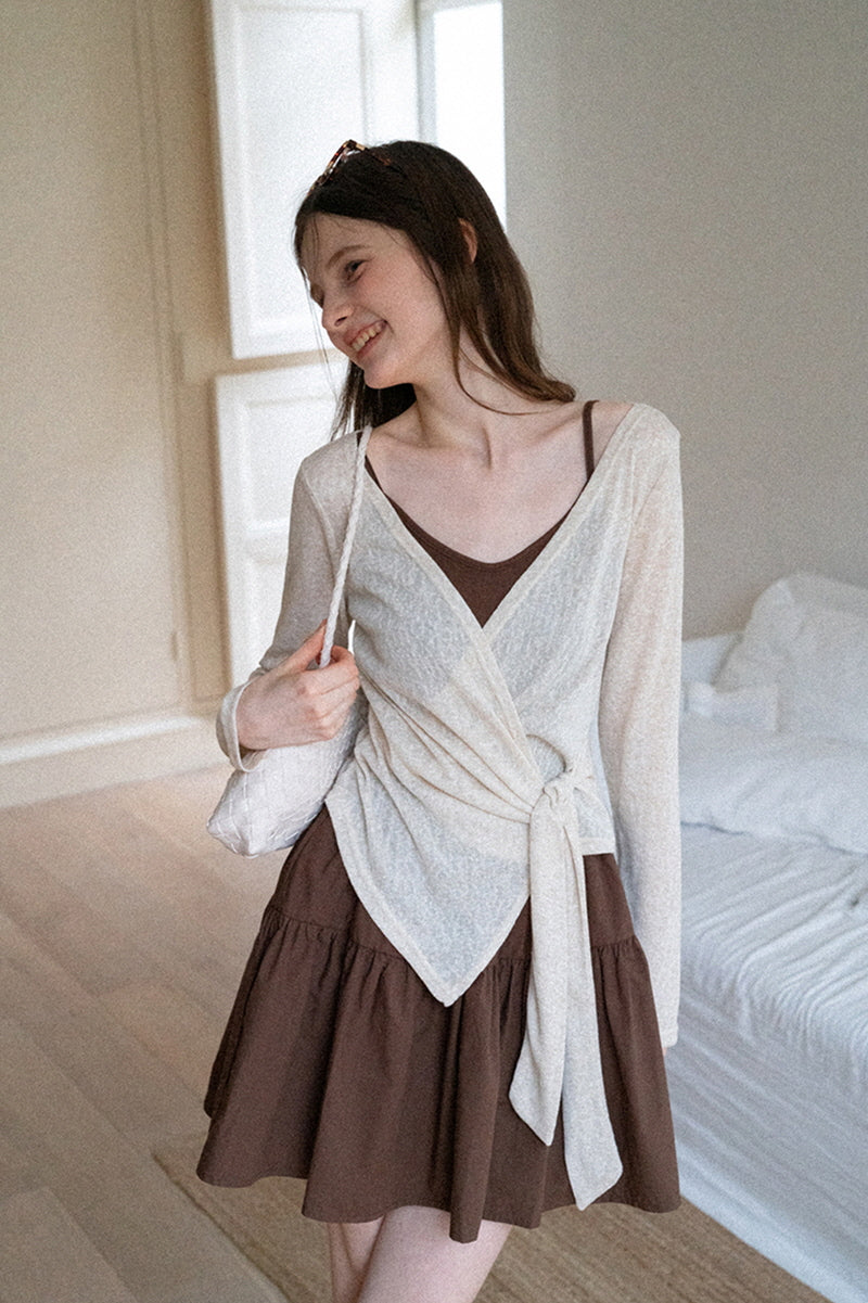 V-Neck Strap Knit Dress Set