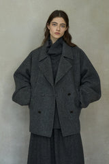 Large Lapel Double-Breasted Reversible Jacket