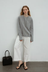 Split Seam Rolled Long Sleeve T-Shirt
